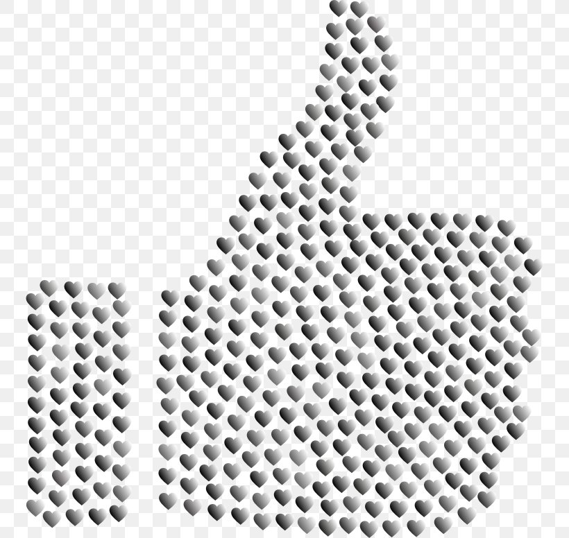 Thumb Signal Heart Clip Art, PNG, 746x776px, Thumb Signal, Black And White, Color, Gesture, Halftone Download Free