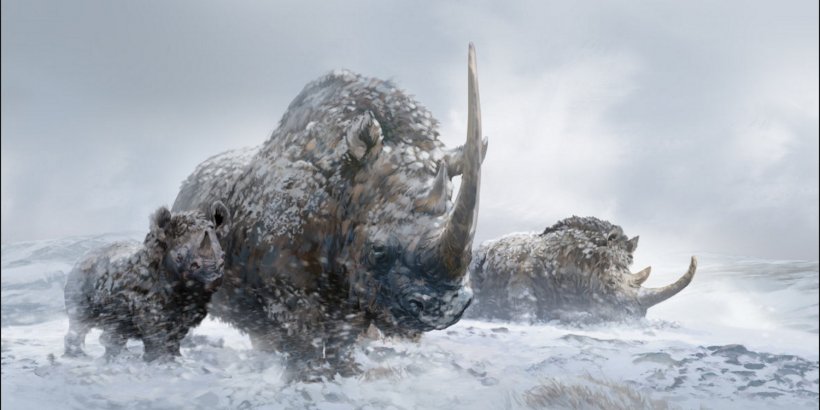 Prehistory Elasmotherium Prehistoric Mammal Woolly Rhinoceros Animal, PNG, 1500x750px, Prehistory, Animal, Bison, Cattle Like Mammal, Dinosaur Download Free
