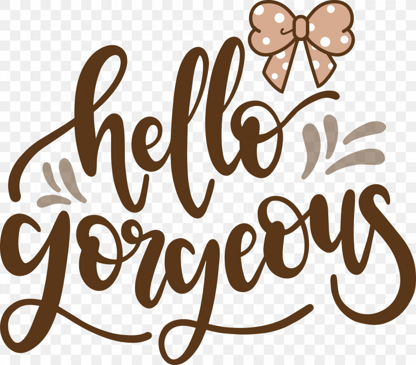 Fashion Hello Gorgeous, PNG, 3000x2635px, Fashion, Black And White, Calligraphy, Flower, Happiness Download Free