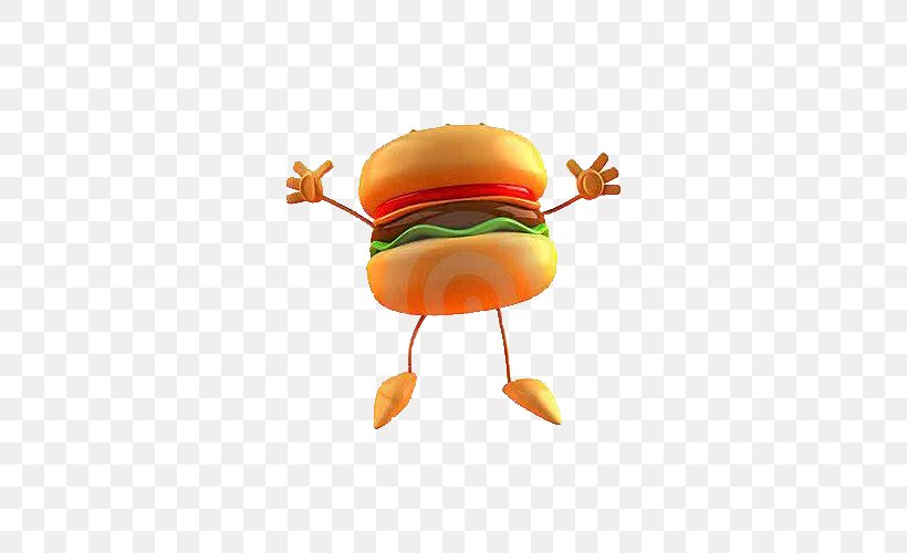 Hamburger Cheeseburger Cartoon Royalty-free Stock Illustration, PNG, 500x500px, Hamburger, Beak, Cartoon, Cheeseburger, Food Download Free