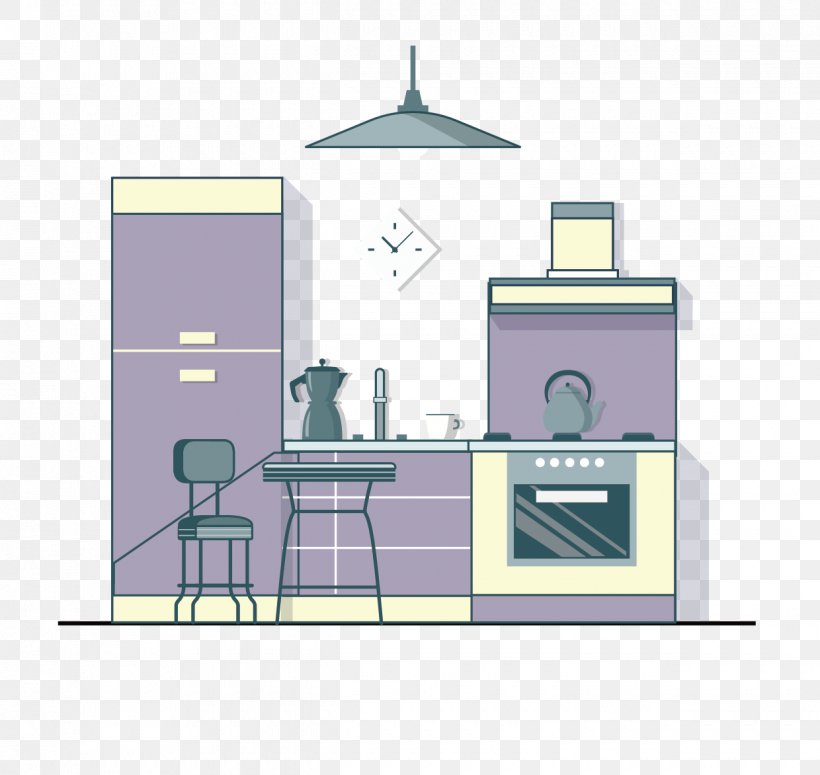 Refrigerator Kitchen Living Room Bedroom Exhaust Hood, PNG, 1240x1172px, Refrigerator, Accommodation, Bedroom, Cartoon, Exhaust Hood Download Free