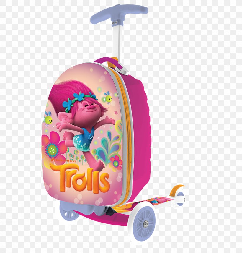 Scooter Trolls Suitcase Electric Vehicle Wheel, PNG, 900x940px, Scooter, Baby Products, Bicycle Handlebars, Electric Vehicle, Hand Luggage Download Free