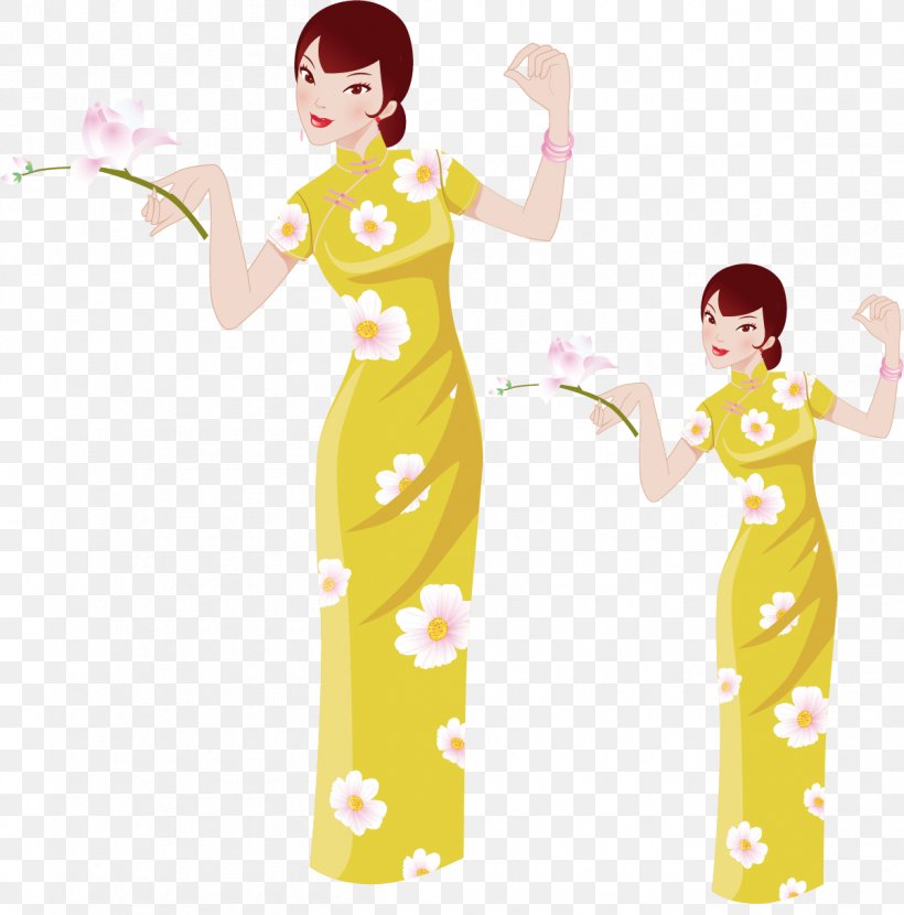Cartoon Cheongsam Woman Download, PNG, 1201x1217px, Cartoon, Art, Cheongsam, Clothing, Costume Download Free