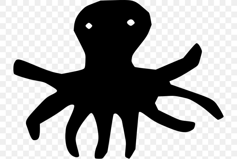 Squid As Food Octopus Clip Art, PNG, 728x549px, Squid As Food, Artwork, Behavior, Black And White, Finger Download Free