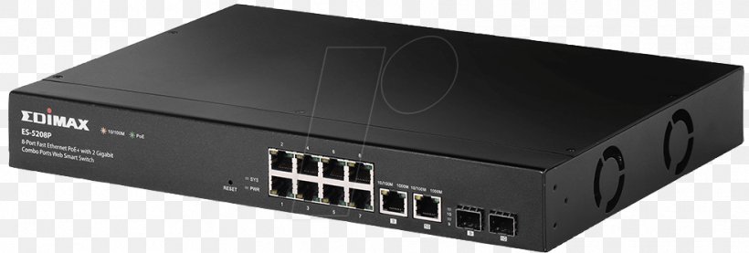 Wireless Access Points Network Switch Power Over Ethernet Computer Network Edimax ES-5208P Switch, PNG, 985x333px, Wireless Access Points, Audio Receiver, Cable Converter Box, Computer Accessory, Computer Network Download Free