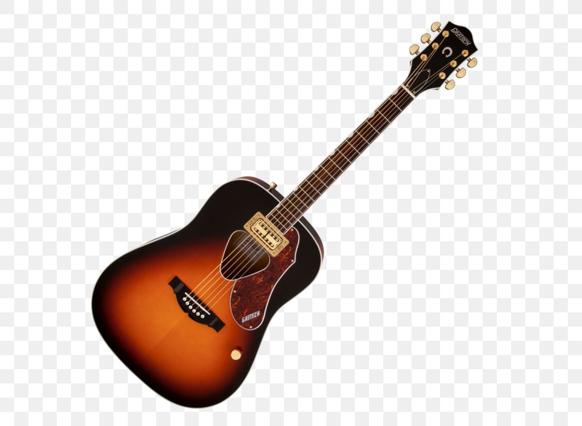 Dreadnought Sunburst Gretsch Acoustic Guitar Acoustic-electric Guitar, PNG, 600x600px, Watercolor, Cartoon, Flower, Frame, Heart Download Free