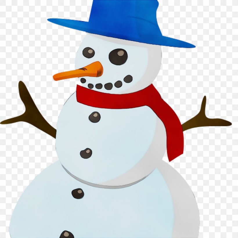 Snowman, PNG, 1024x1024px, Watercolor, Paint, Snowman, Wet Ink Download Free