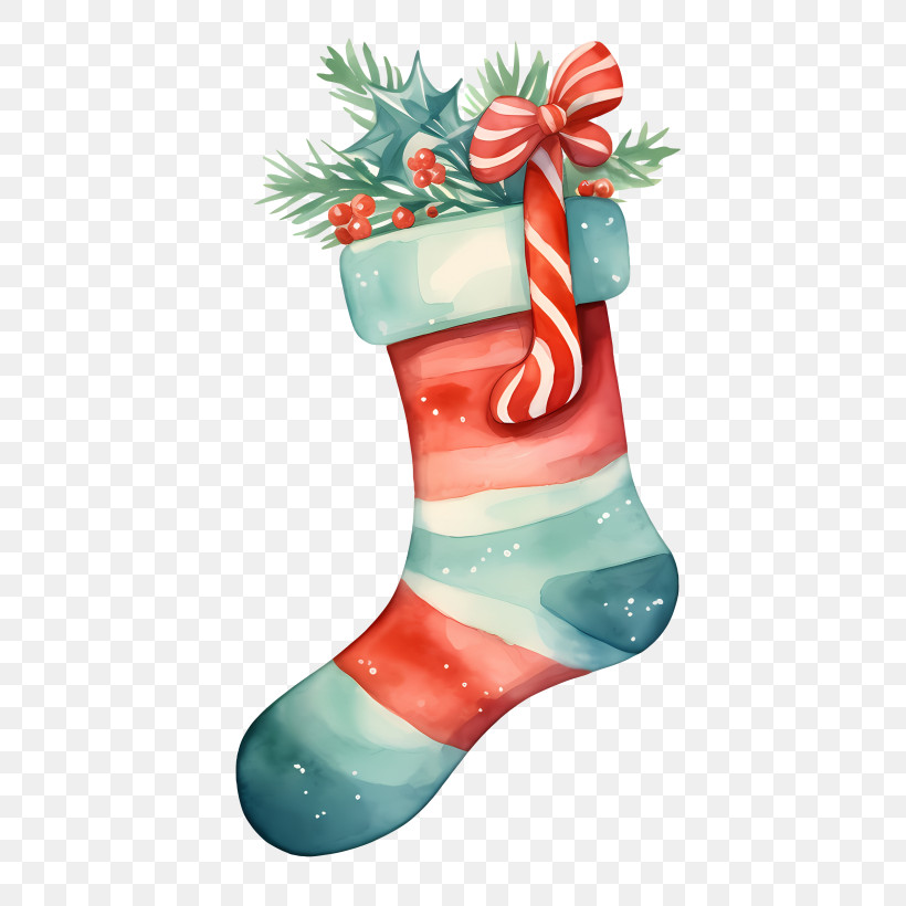 Christmas Stocking - Christmas Stocking Filled With Holiday Decorations PNG