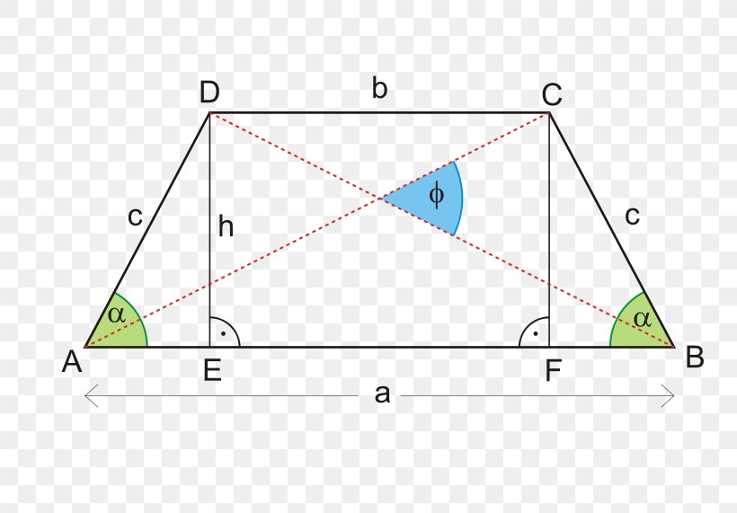 Isosceles Trapezoid Triangle Parallelogram, PNG, 800x571px, Isosceles Trapezoid, Area, Diagonal, Diagram, Formula Download Free