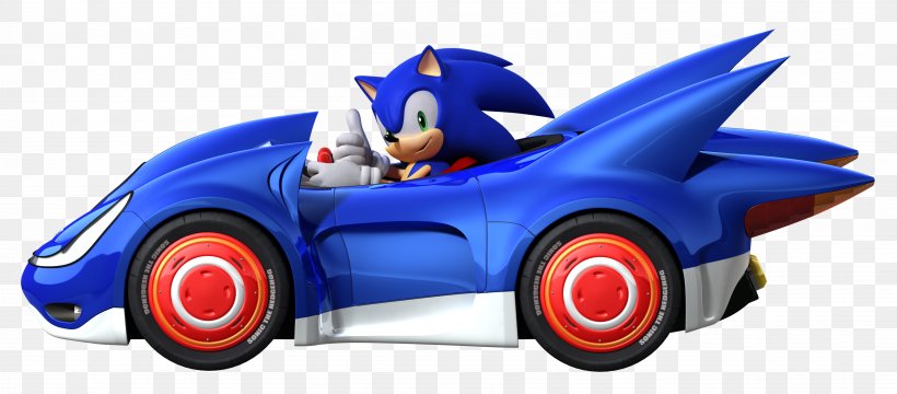 Sonic & Sega All-Stars Racing Sonic R Sonic The Hedgehog Sonic Gems Collection Sonic Forces, PNG, 3672x1616px, Sonic Sega Allstars Racing, Automotive Design, Car, Electric Blue, Model Car Download Free