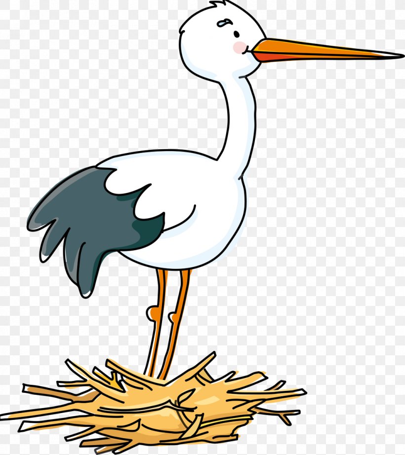 Stork Bird Drawing Child Nest, PNG, 1060x1193px, Stork, Artwork, Beak, Bird, Bird Nest Download Free