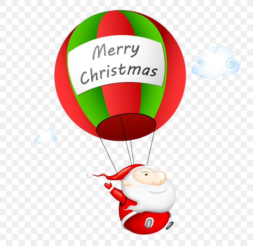 Santa Claus Parachute Parachuting Illustration, PNG, 800x800px, Santa Claus, Balloon, Cartoon, Christmas, Fictional Character Download Free