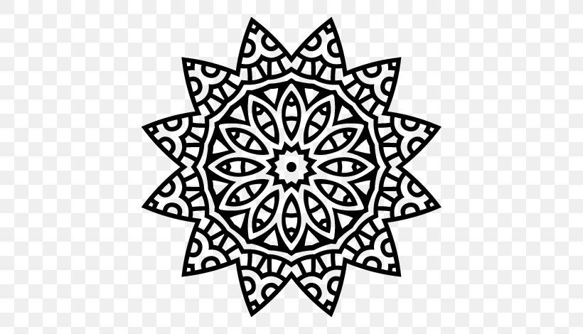 Mandala Coloring Book Star Drawing, PNG, 600x470px, Mandala, Area, Black, Black And White, Book Download Free
