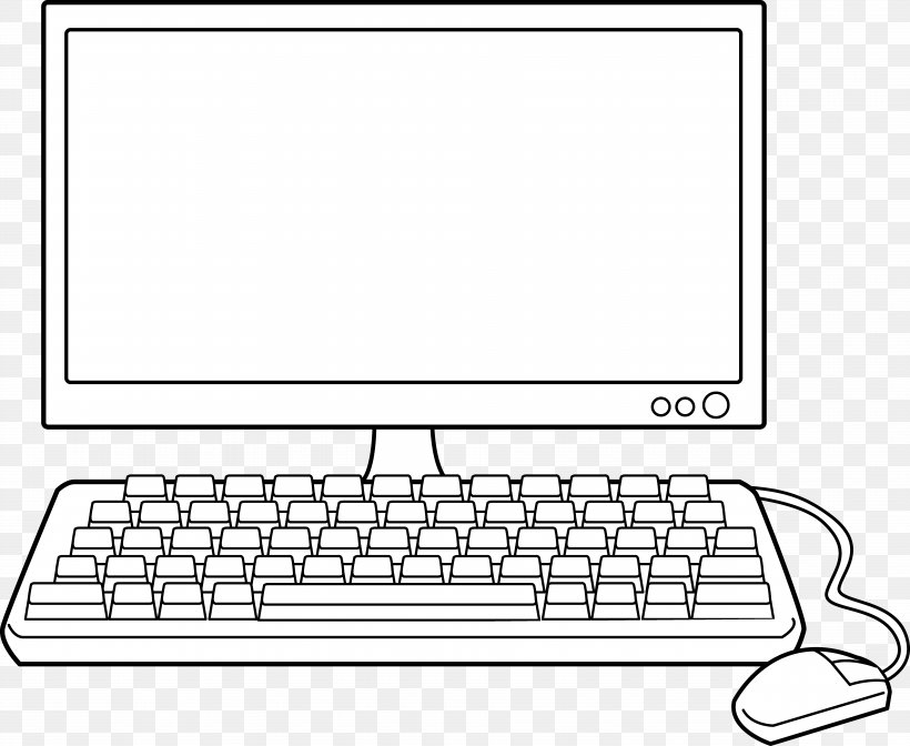 Laptop Desktop Computers Black And White Clip Art, PNG, 7241x5936px, Laptop, Area, Black And White, Computer, Computer Keyboard Download Free