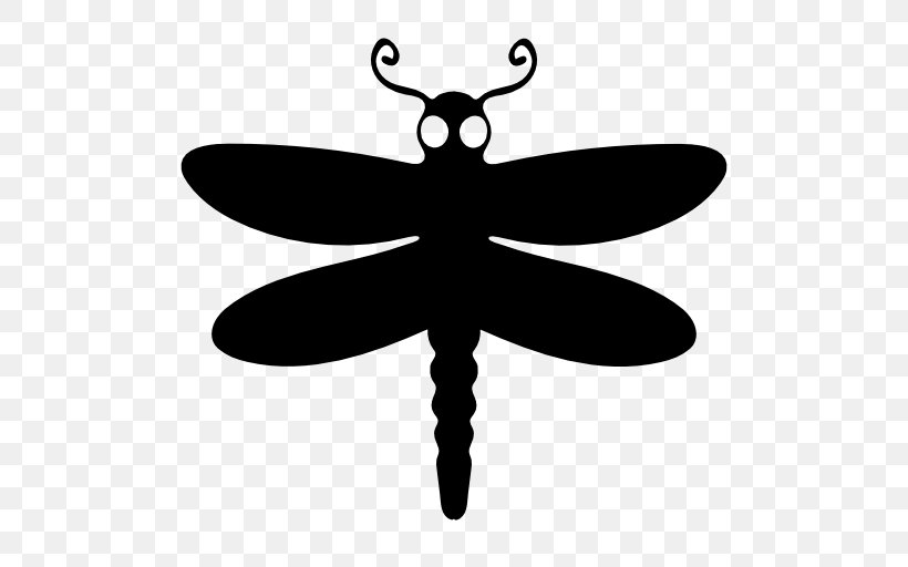 Insect Dragonfly Icon, PNG, 512x512px, Insect, Black And White, Dragonfly, Invertebrate, Membrane Winged Insect Download Free