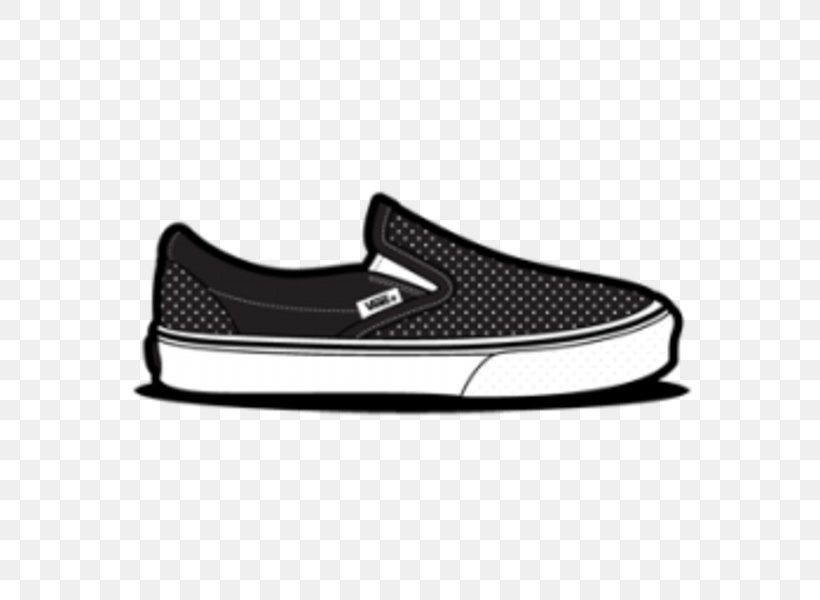 Vans Slip-on Shoe Sneakers Clip Art, PNG, 600x600px, Vans, Athletic Shoe, Black, Black And White, Brand Download Free