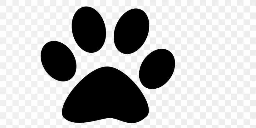 Paw Dog Cat Sticker Scrapbooking, PNG, 1000x500px, Paw, Animal, Black, Black And White, Cat Download Free
