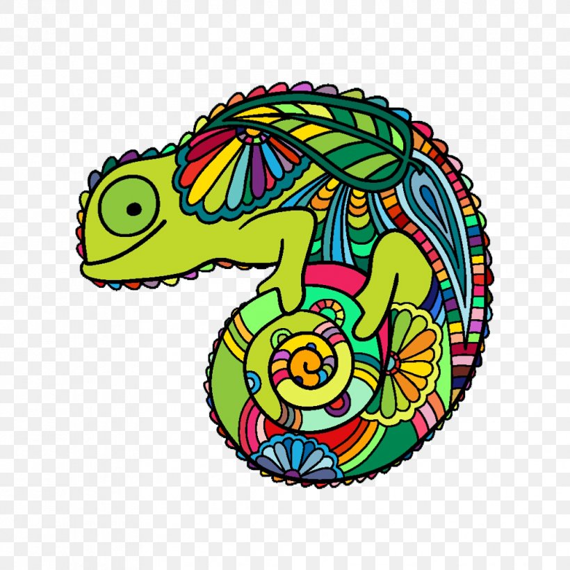 Illustration, PNG, 1032x1032px, Ink, Art, Cartoon, Chameleons, Flower Download Free