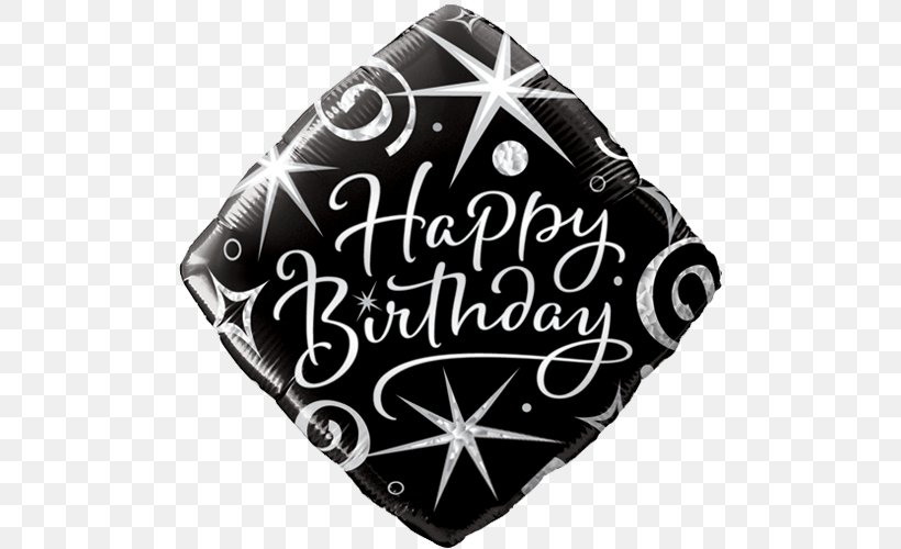 Mylar Balloon Happy Birthday To You Party, PNG, 500x500px, Balloon, Birthday, Black And White, Bopet, Brand Download Free
