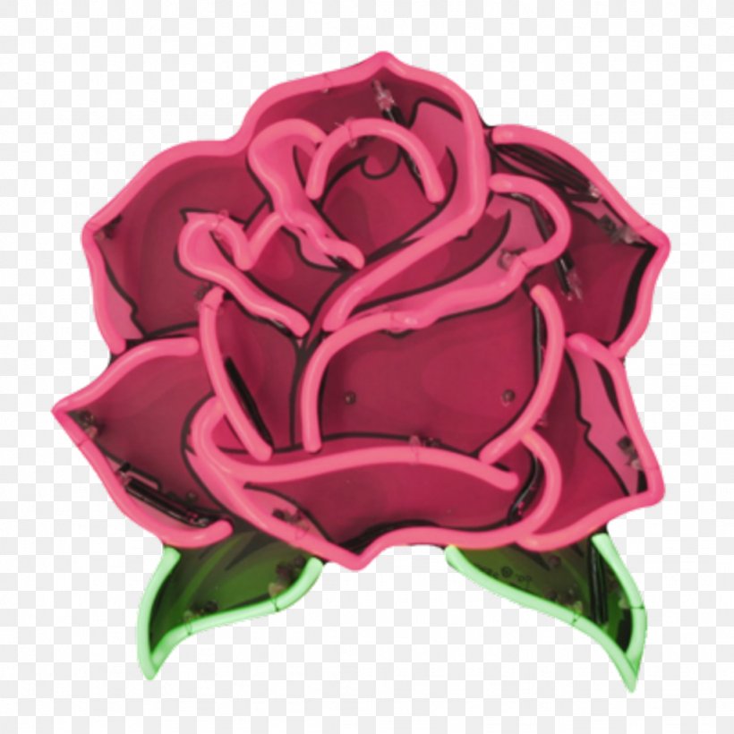 Neon Sign Sticker Rose Pink Neon Lighting, PNG, 1024x1024px, Neon Sign, Art, Color, Cut Flowers, Drawing Download Free
