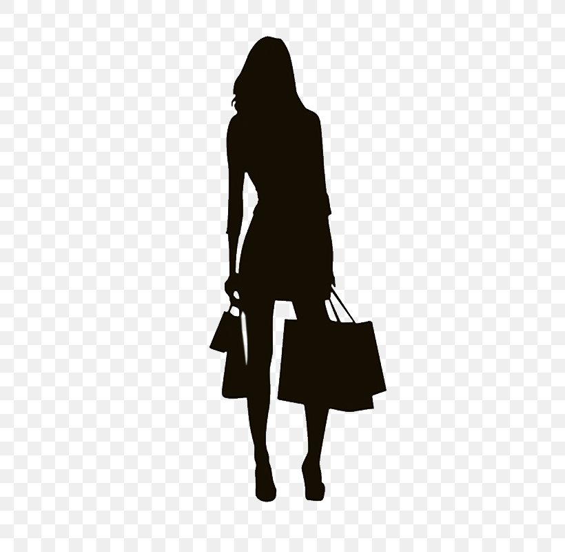 Shopping Silhouette Vector Graphics Personal Shopper Image, PNG, 550x800px, Shopping, Black, Black And White, Clothing, Drawing Download Free