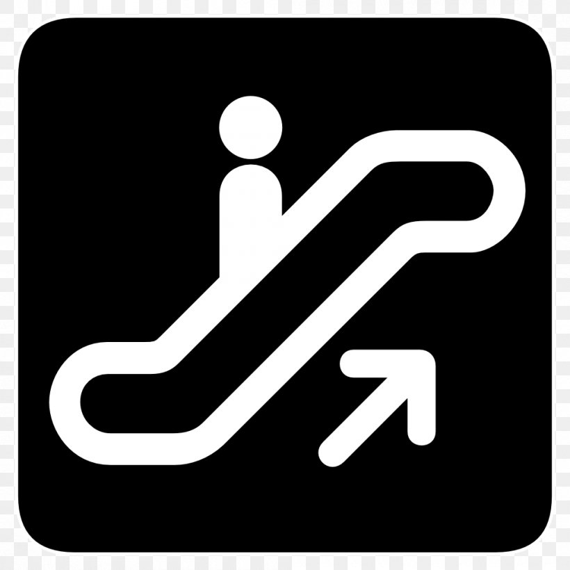 Escalator Stairs Building Sign, PNG, 1000x1000px, Escalator, Area, Black And White, Brand, Building Download Free