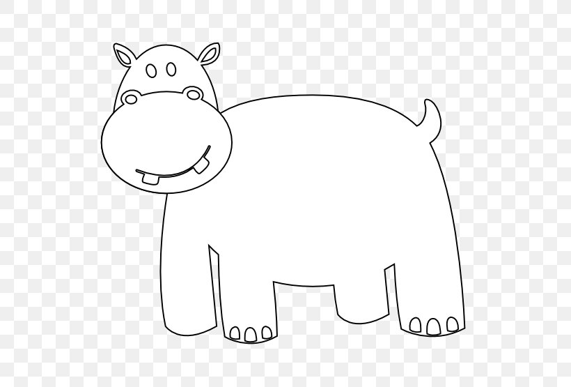 Hippopotamus Drawing Black And White Clip Art, PNG, 555x555px, Hippopotamus, Animal, Area, Bear, Black Download Free