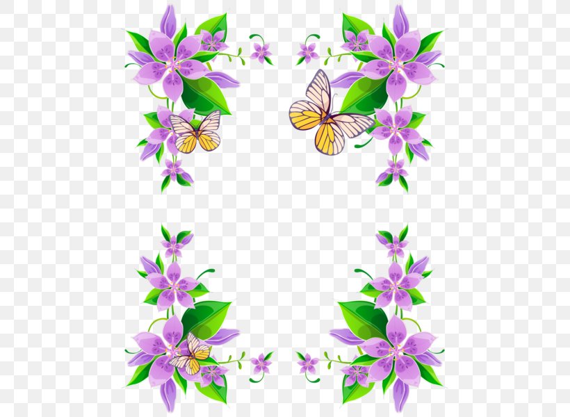 Borders And Frames Flower Floral Design Purple Clip Art, PNG, 471x600px, Borders And Frames, Art, Butterfly, Color, Cut Flowers Download Free
