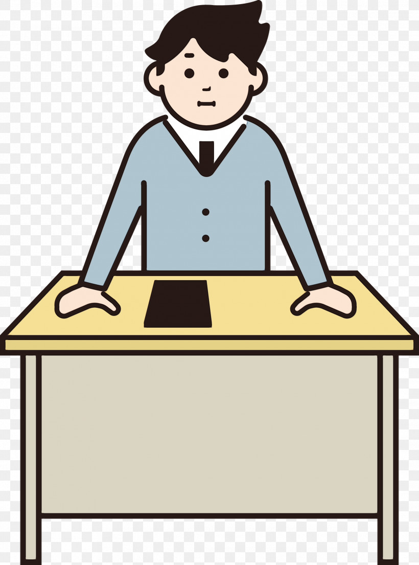 Cartoon Sitting Furniture Line Meter, PNG, 2224x2999px, Teacher, Behavior, Cartoon, Desk, Education Download Free