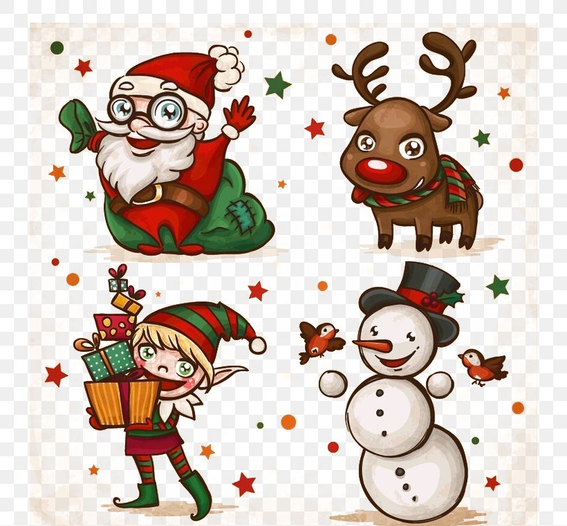 Santa Claus Christmas Card Clip Art, PNG, 734x761px, Santa Claus, Art, Cartoon, Christmas, Christmas Card Download Free