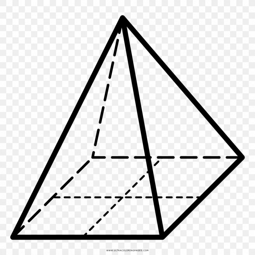 Triangle Area Square Pyramid, PNG, 1000x1000px, Triangle, Area, Black And White, Diagram, Drawing Download Free