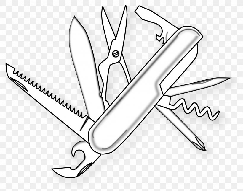 Swiss Army Knife Drawing Pocketknife Clip Art, PNG, 1331x1051px, Knife, Black And White, Cold Weapon, Drawing, Kitchen Knives Download Free