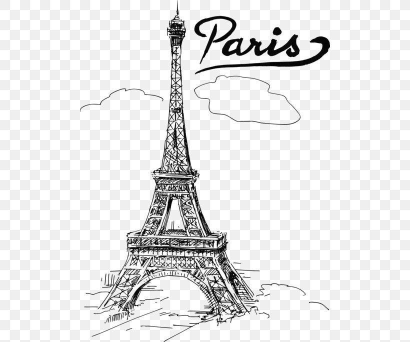 Eiffel Tower Drawing Watercolor Painting Sketch, PNG, 500x684px, Eiffel Tower, Art, Artwork, Black And White, Coloring Book Download Free