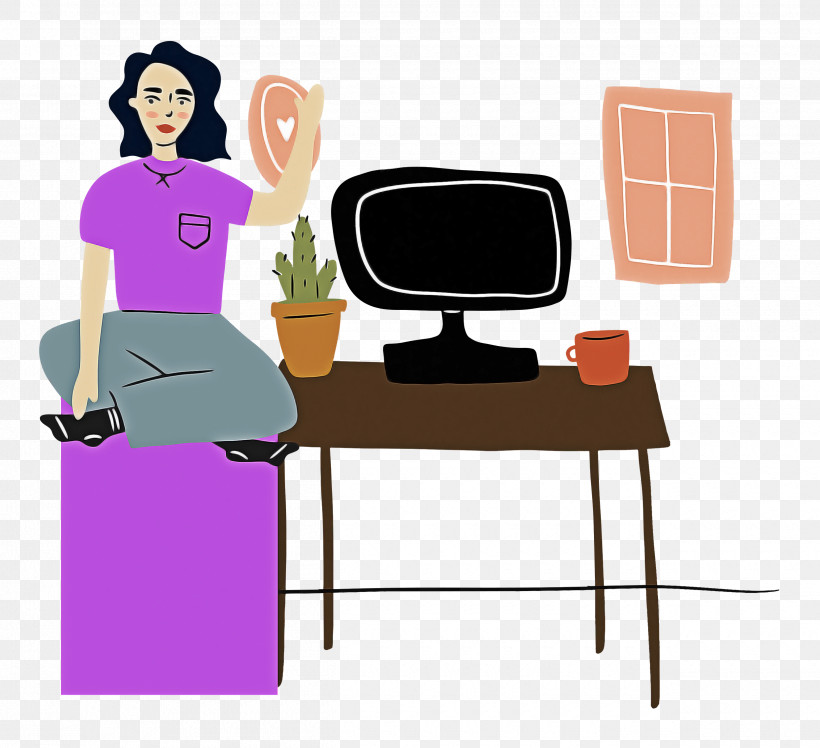 At Home, PNG, 2500x2283px, At Home, Cartoon, Chair, Desk, Drawing Download Free