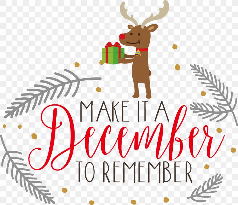 Make It A December December Winter, PNG, 3000x2587px, Make It A December, Boxing Day, Christmas Day, Christmas Ornament, Christmas Tree Download Free