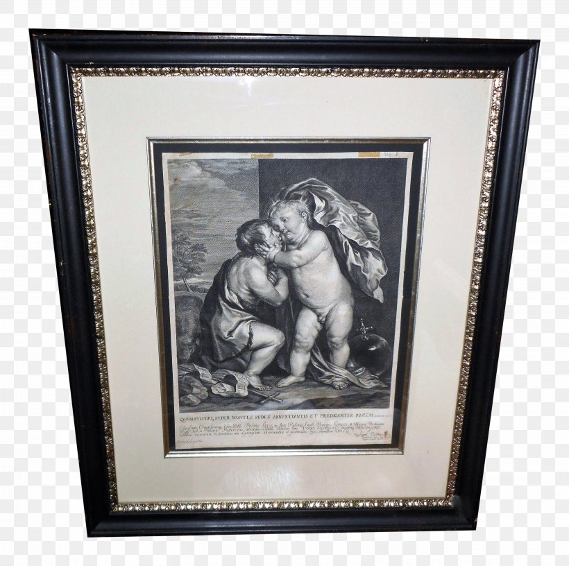 Picture Frames Painting MCS Archival Matted Frame Engraving Printed In The Year 1666., PNG, 3422x3407px, Picture Frames, Anthony Van Dyck, Antique, Art, Artwork Download Free