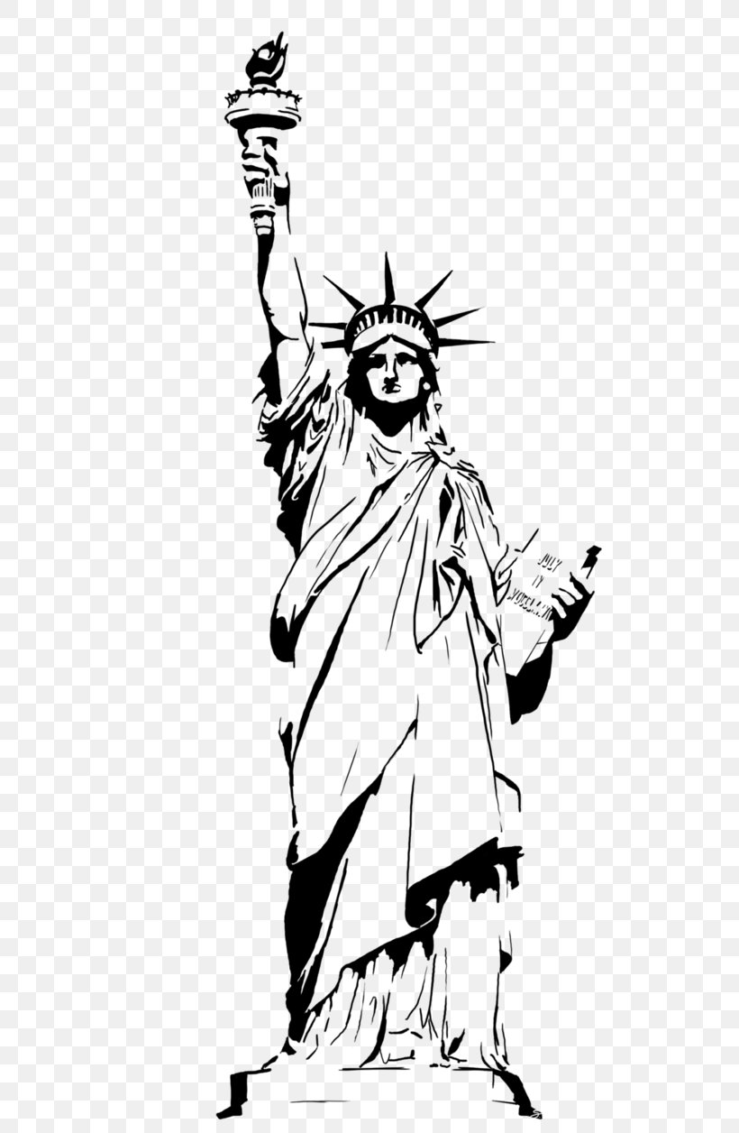 Statue Of Liberty Drawing Clip Art, PNG, 636x1256px, Statue Of Liberty, Art, Arts, Artwork, Black And White Download Free