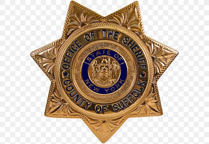 Suffolk County Sheriff's Office Suffolk County Sheriff's Office Police Badge, PNG, 585x567px, Suffolk County, Badge, Brass, County, Gold Download Free