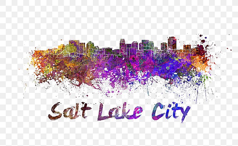 Skyline Watercolor Painting Stock Illustration, PNG, 800x503px, Salt Lake City, Advertising, Brand, Drawing, Illustration Download Free