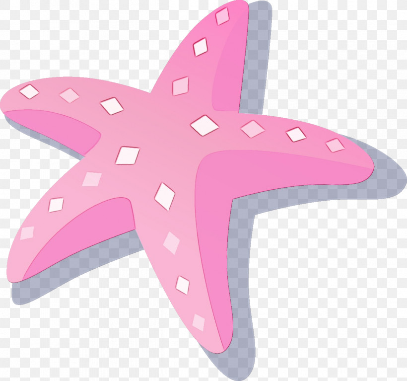 Starfish Pink M, PNG, 1265x1184px, Watercolor, Paint, Pink M, Starfish, Wet Ink Download Free