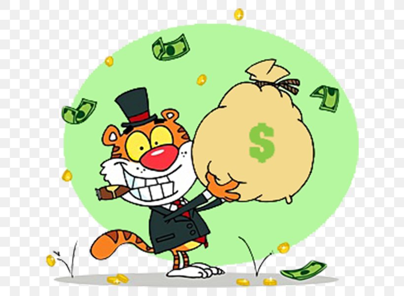 Tiger Money Bag Clip Art, PNG, 657x600px, Tiger, Art, Big Cat, Cartoon, Fictional Character Download Free
