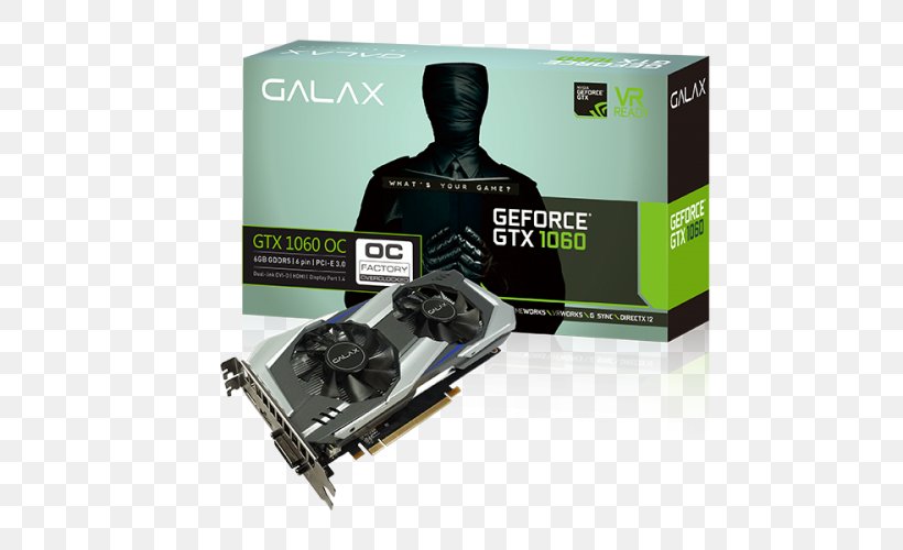 Graphics Cards & Video Adapters NVIDIA GeForce GTX 1060 英伟达精视GTX GALAXY Technology GDDR5 SDRAM, PNG, 500x500px, Graphics Cards Video Adapters, Computer Component, Cuda, Digital Visual Interface, Electronic Device Download Free