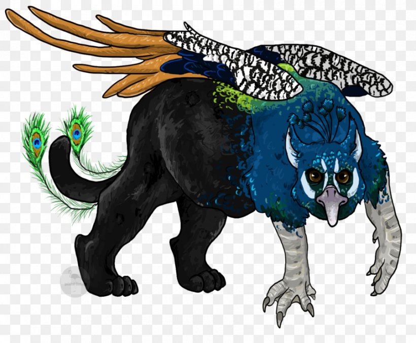 Griffin Jaguar Black Panther Tiger Peafowl, PNG, 900x742px, Griffin, Art, Bird, Black Panther, Carnivoran Download Free
