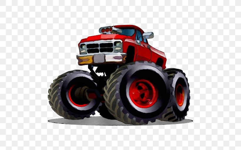 Monster Truck Motor Vehicle Vehicle Tractor Toy, PNG, 512x512px, Watercolor, Car, Monster Truck, Motor Vehicle, Motorsport Download Free