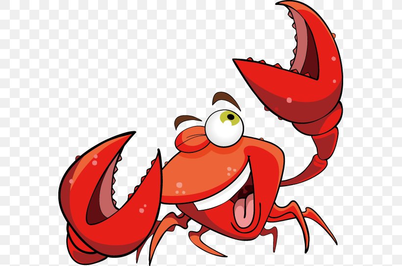 Crab Seafood Lobster Cartoon, PNG, 581x543px, Crab, Art, Artwork, Beak, Bird Download Free