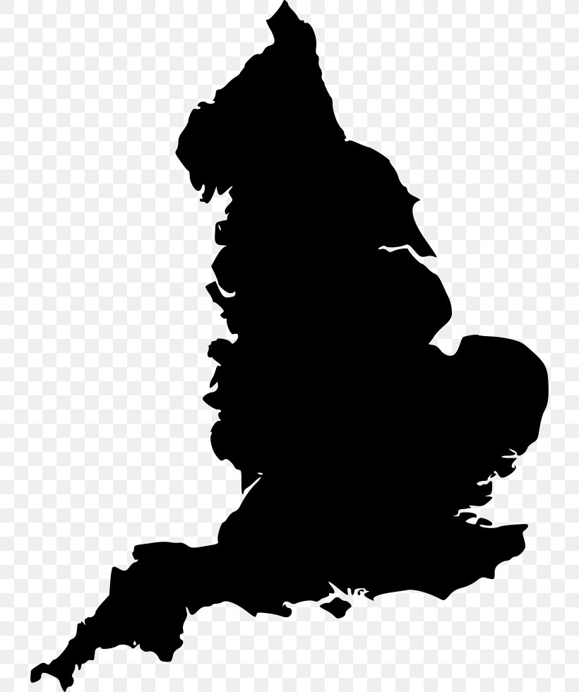 England Vector Map Blank Map, PNG, 734x980px, England, Black, Black And White, Blank Map, Drawing Download Free