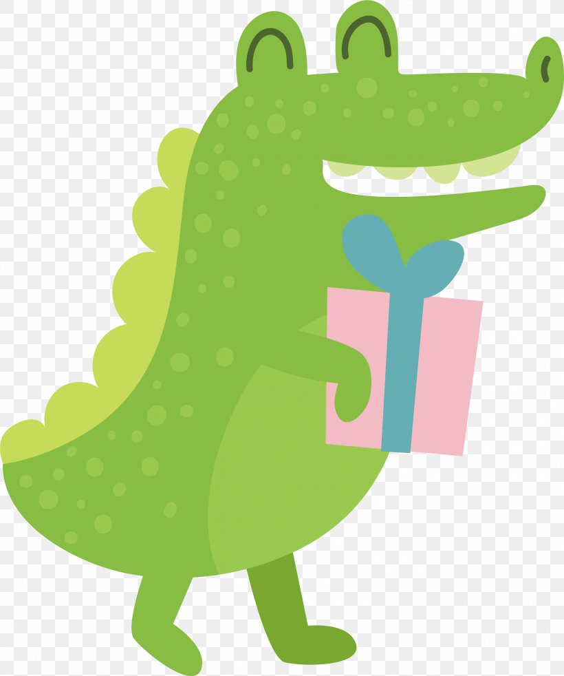 Green Gift Giving Alligator, PNG, 2587x3100px, Crocodile, Alligator, American Alligator, Amphibian, Art Download Free