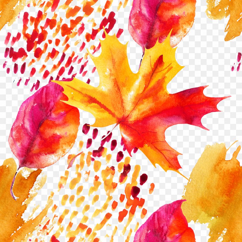 Autumn Maple Leaf Watercolor Painting, PNG, 4000x4000px, Autumn, Abstract Art, Autumn Leaf Color, Drawing, Flower Download Free