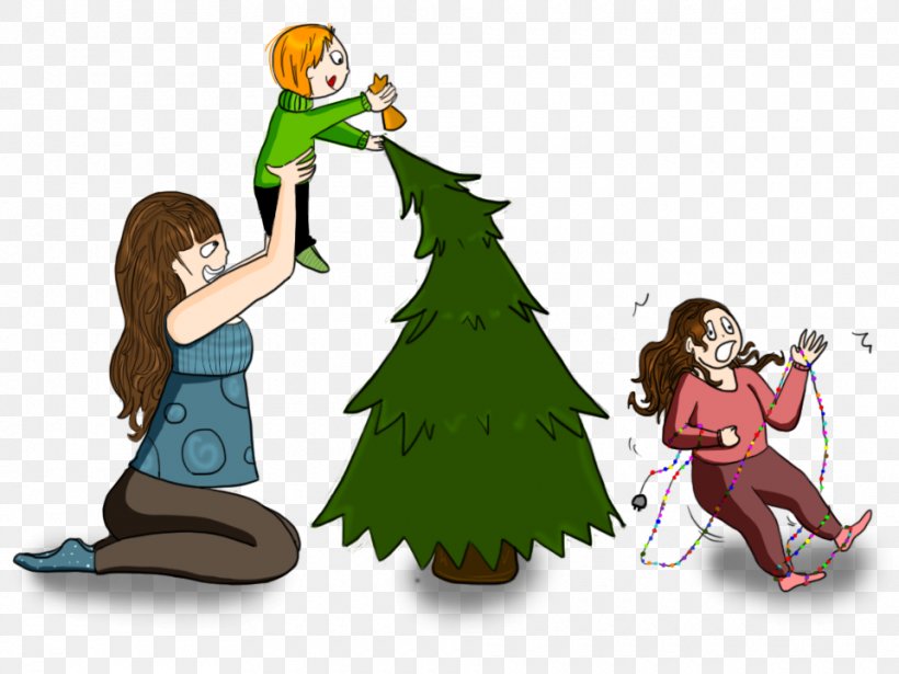 Christmas Tree Illustration Clip Art Christmas Day Christmas Ornament, PNG, 960x720px, Christmas Tree, Art, Behavior, Cartoon, Character Download Free