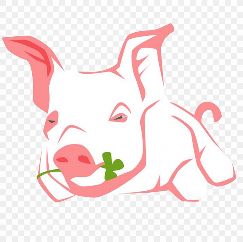 Domestic Pig Dog Illustration, PNG, 2362x2362px, Watercolor, Cartoon, Flower, Frame, Heart Download Free